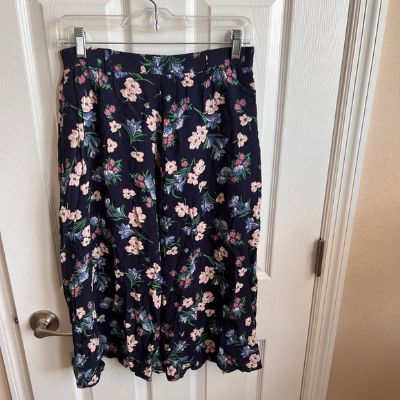 Liz Sport Floral Skirt Pockets Petite Casual Rayon Skirt Size P - Picture 1 of 5
